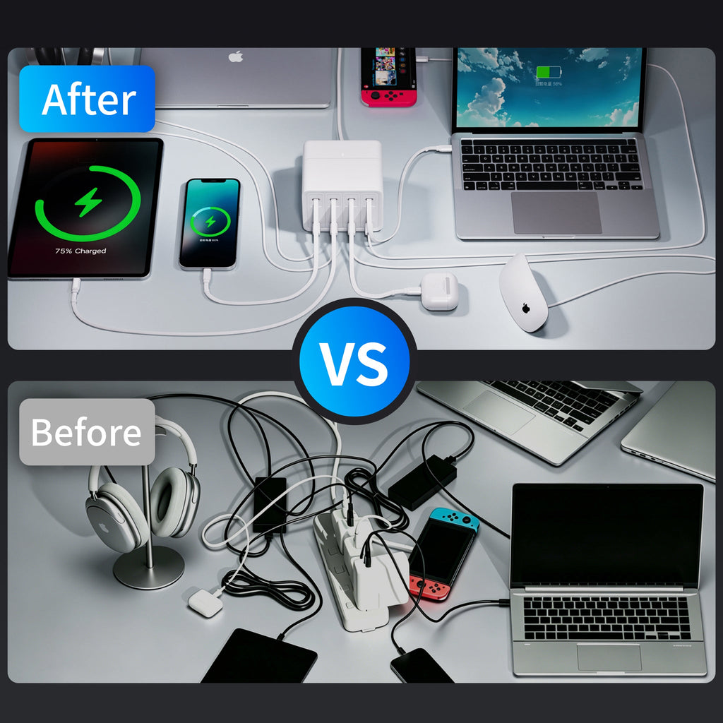 ZEEVANS F63 160W GaN Desktop Charging Station | Retractable Cables ...